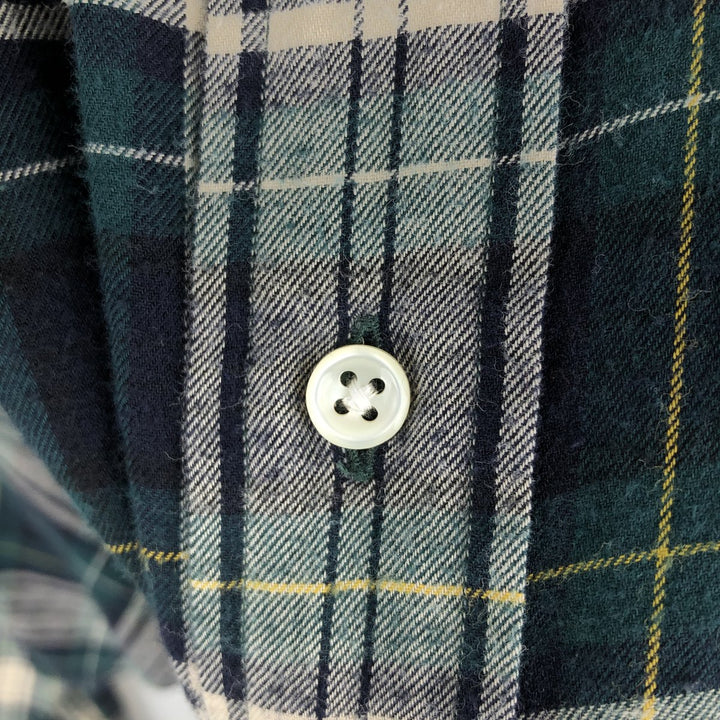 Ralph Lauren BLAKE long sleeve button down check shirt, men's XL size cotton Green type dark green Vintage Second Hand