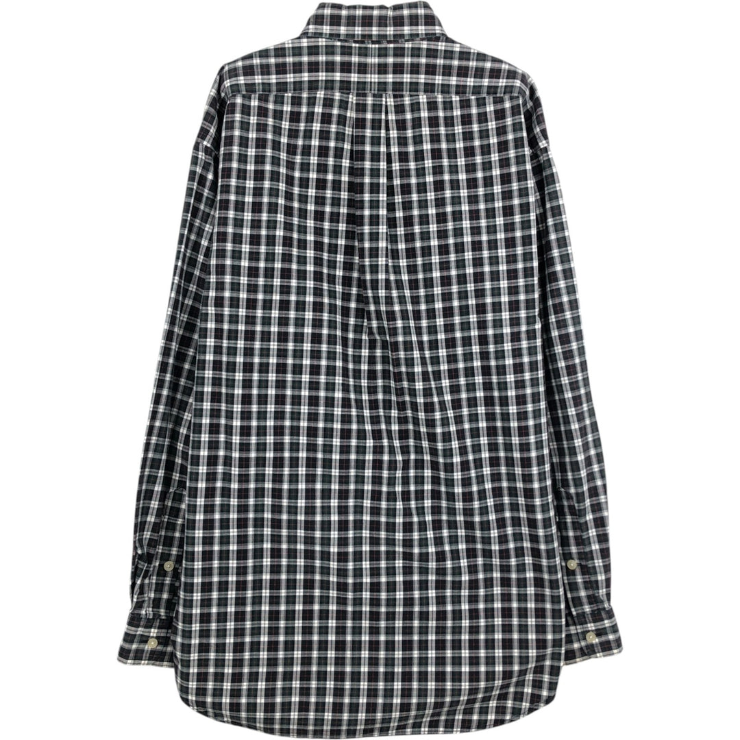 Ralph Lauren RALPH LAUREN GOLF TILDEN Long Sleeve Button Down Check Shirt Men's M cotton navy blue type Vintage Second Hand