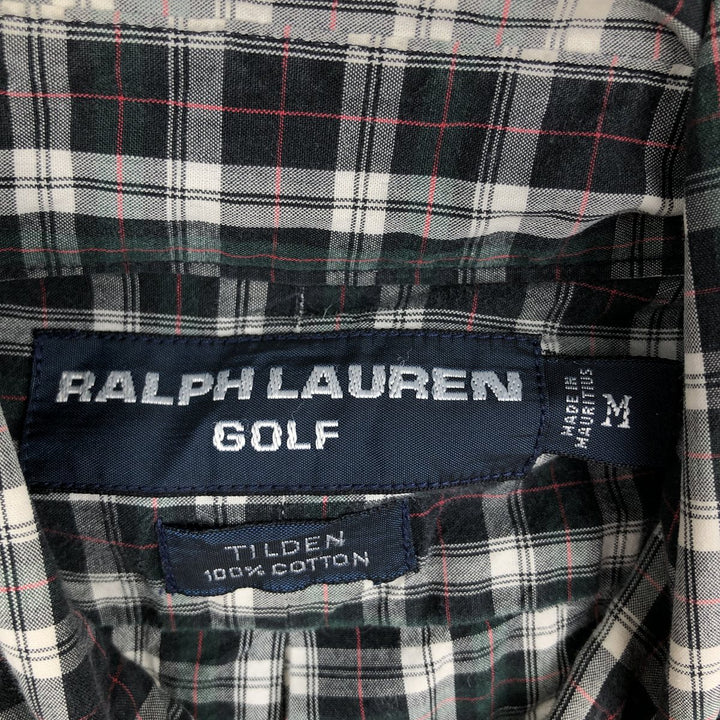 Ralph Lauren RALPH LAUREN GOLF TILDEN Long Sleeve Button Down Check Shirt Men's M cotton navy blue type Vintage Second Hand