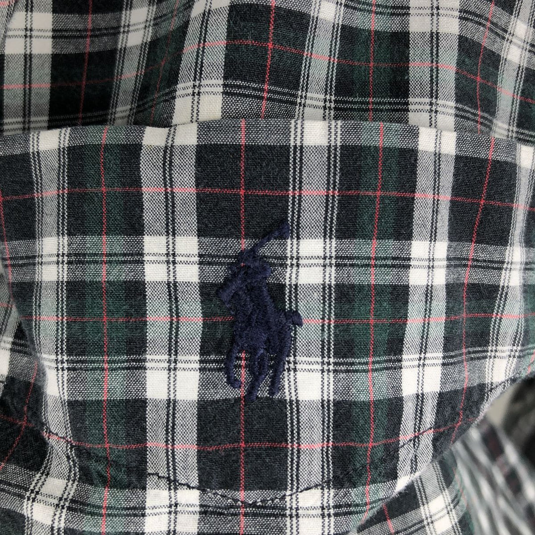 Ralph Lauren RALPH LAUREN GOLF TILDEN Long Sleeve Button Down Check Shirt Men's M cotton navy blue type Vintage Second Hand