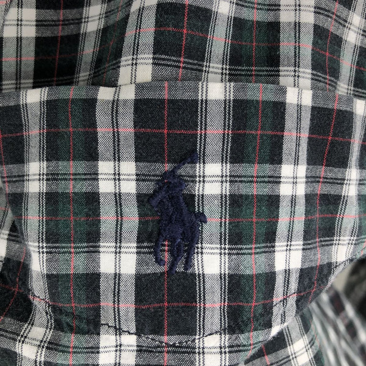 Ralph Lauren RALPH LAUREN GOLF TILDEN Long Sleeve Button Down Check Shirt Men's M cotton navy blue type Vintage Second Hand