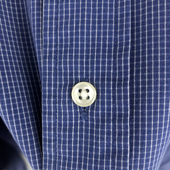 Ralph Lauren BLAKE long sleeve button down check shirt, men's size L cotton blue type Vintage Second Hand