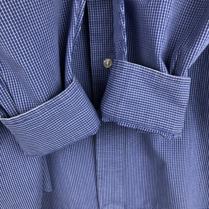 Ralph Lauren BLAKE long sleeve button down check shirt, men's size L cotton blue type Vintage Second Hand