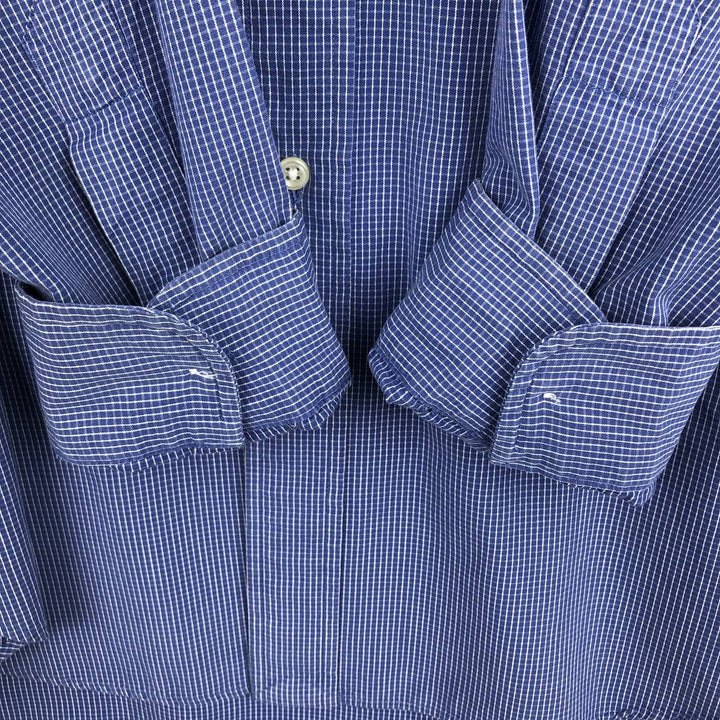 Ralph Lauren BLAKE long sleeve button down check shirt, men's size L cotton blue type Vintage Second Hand