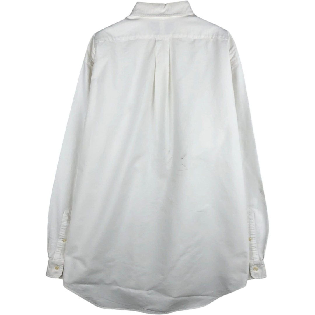 Ralph Lauren YARMOUTH long sleeve button down shirt, men's size L cotton white type Vintage Second Hand