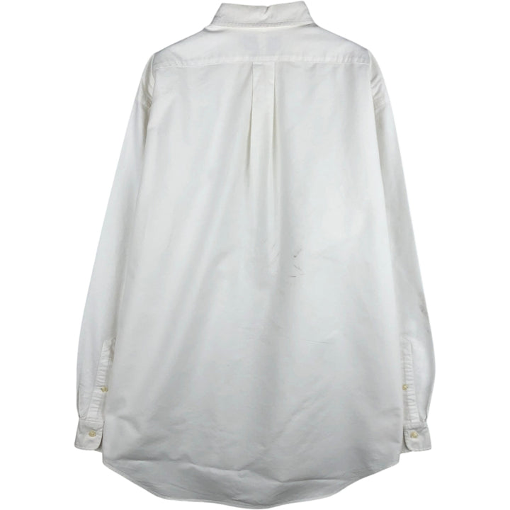 Ralph Lauren YARMOUTH long sleeve button down shirt, men's size L cotton white type Vintage Second Hand