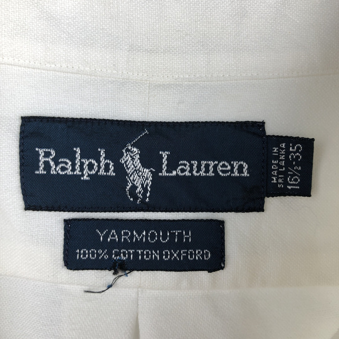 Ralph Lauren YARMOUTH long sleeve button down shirt, men's size L cotton white type Vintage Second Hand