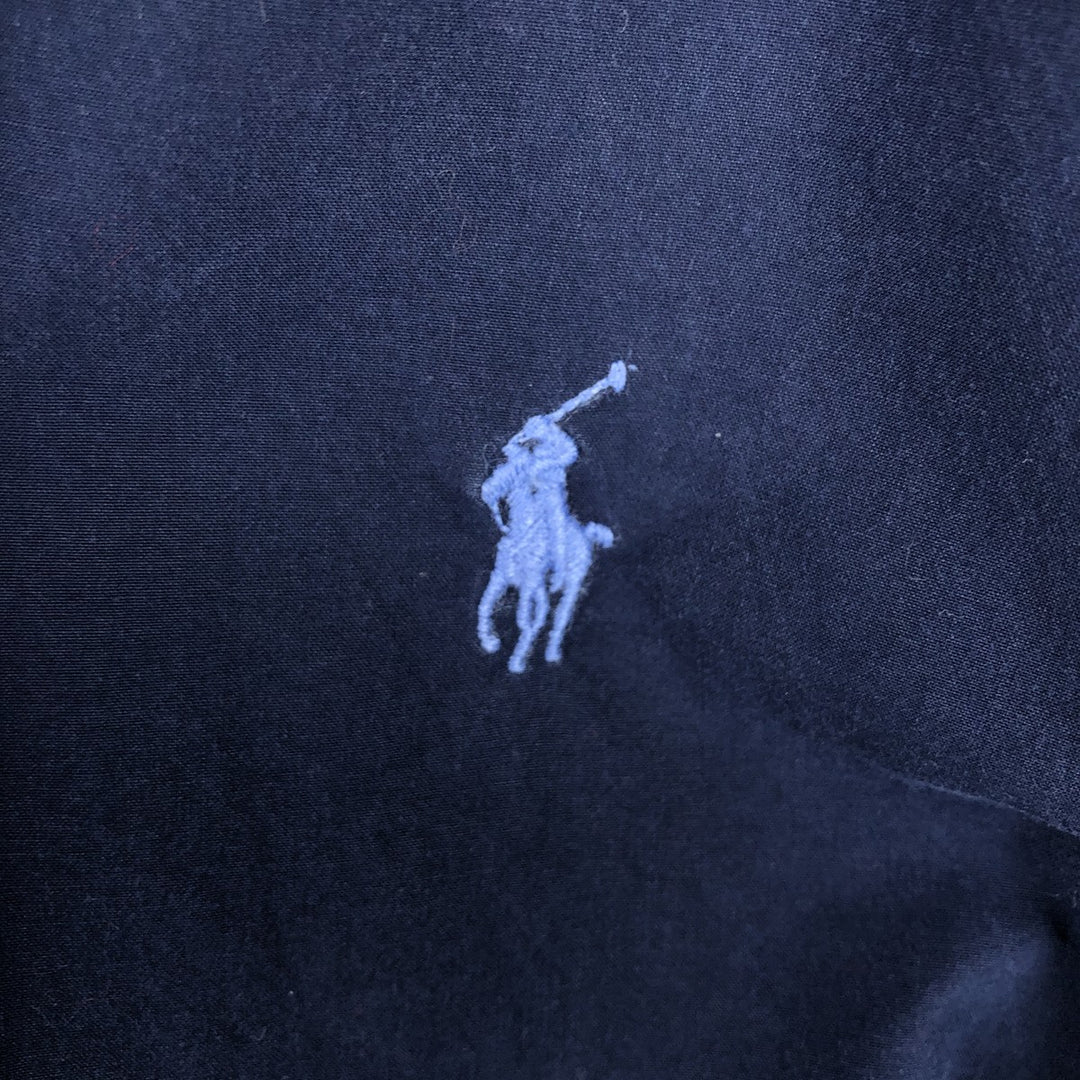 Ralph Lauren Slim Fit Long Sleeve Button-Down Shirt, Men's Size L cotton navy blue type Vintage Second Hand