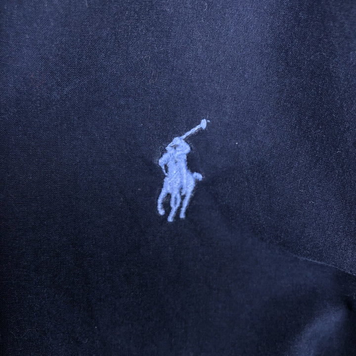 Ralph Lauren Slim Fit Long Sleeve Button-Down Shirt, Men's Size L cotton navy blue type Vintage Second Hand