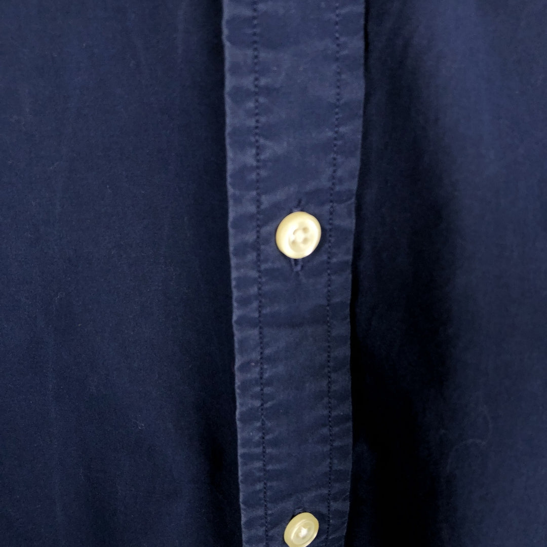 Ralph Lauren Slim Fit Long Sleeve Button-Down Shirt, Men's Size L cotton navy blue type Vintage Second Hand