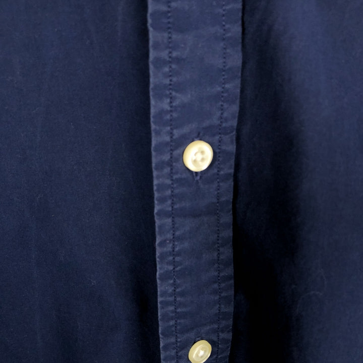 Ralph Lauren Slim Fit Long Sleeve Button-Down Shirt, Men's Size L cotton navy blue type Vintage Second Hand