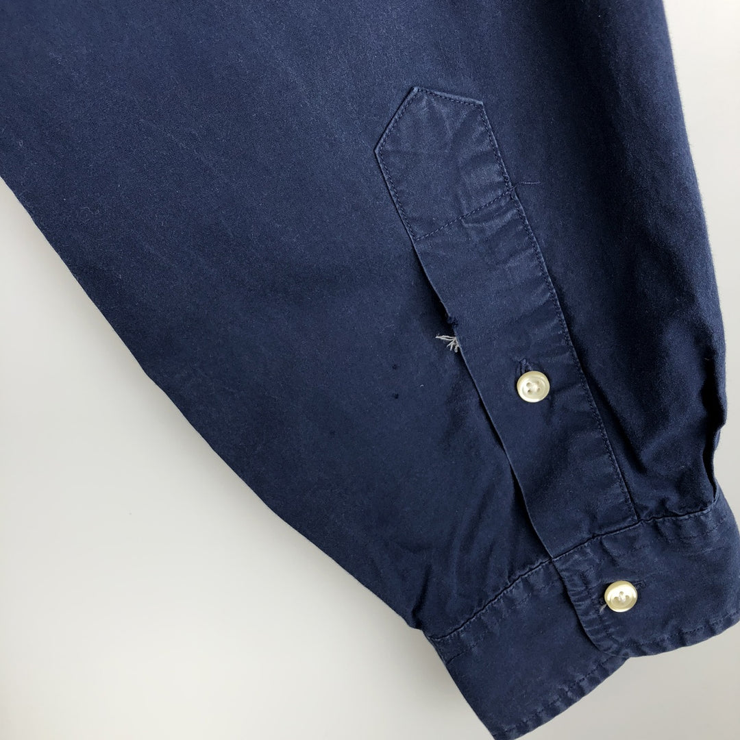 Ralph Lauren Slim Fit Long Sleeve Button-Down Shirt, Men's Size L cotton navy blue type Vintage Second Hand
