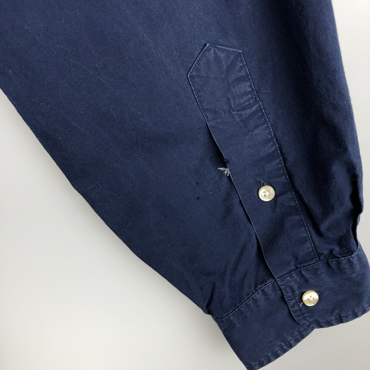 Ralph Lauren Slim Fit Long Sleeve Button-Down Shirt, Men's Size L cotton navy blue type Vintage Second Hand