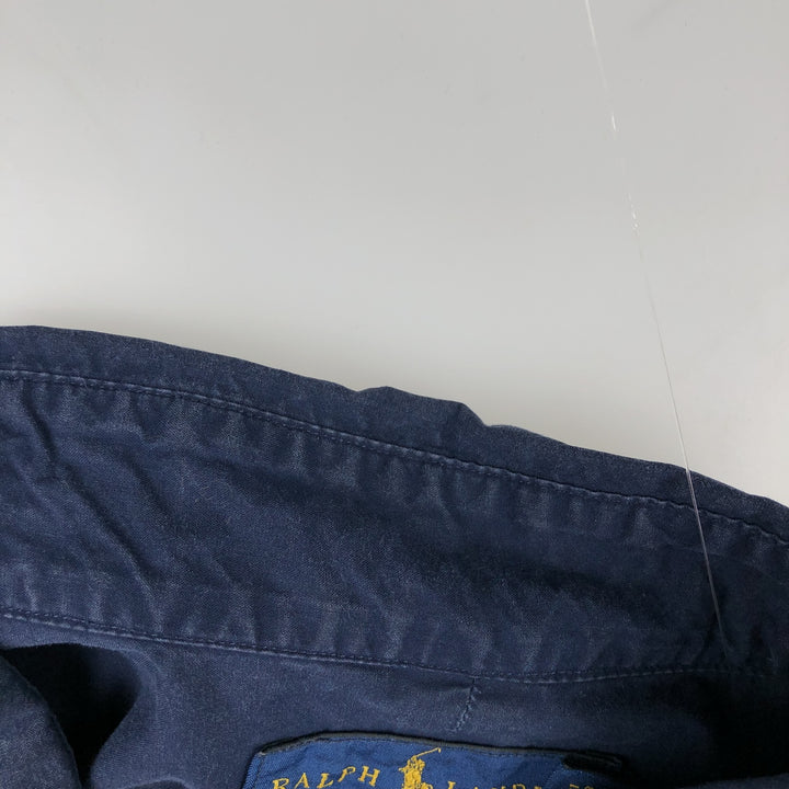 Ralph Lauren Slim Fit Long Sleeve Button-Down Shirt, Men's Size L cotton navy blue type Vintage Second Hand