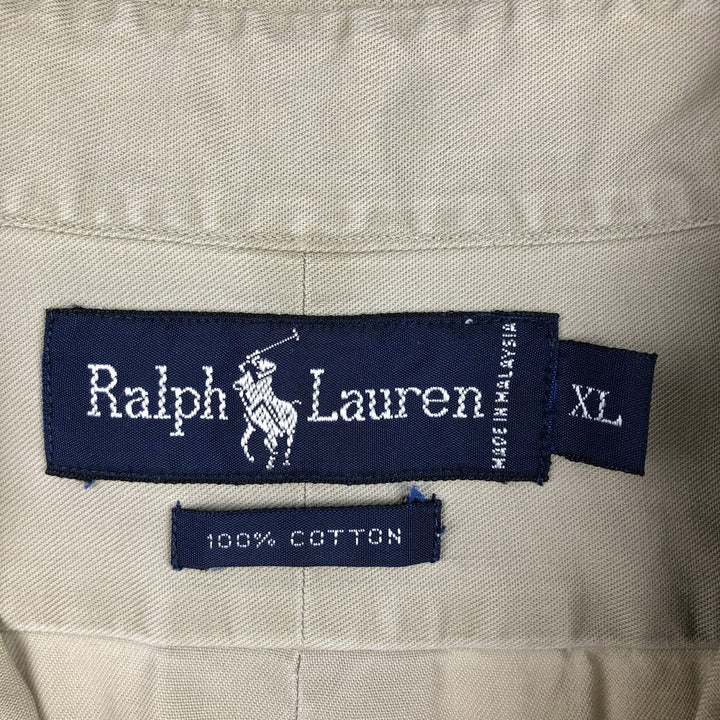 Ralph Lauren long sleeve button down shirt, men's XL size cotton Beige type Vintage Second Hand