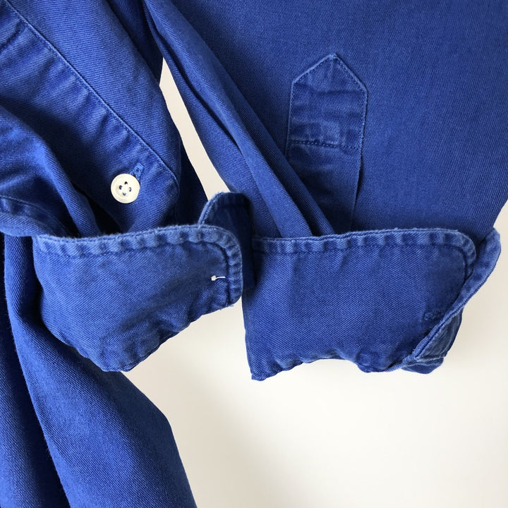 Ralph Lauren long sleeve button down shirt, men's size M cotton blue type Vintage Second Hand