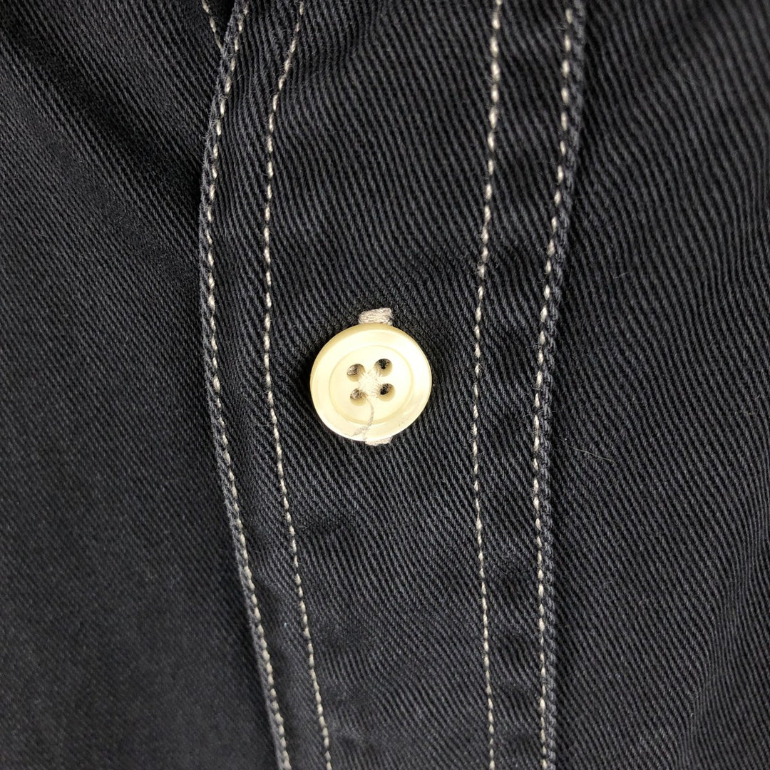 90'S J.Crew Long-Sleeve Button-Down Shirt, Men's Size XL (Equivalent), Vintage cotton black type Vintage Second Hand