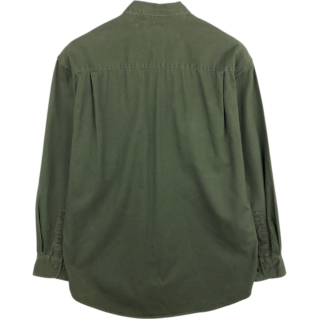 90'S GAP Vintage Long Sleeve Cotton Shirt, Men's Size Medium cotton Khaki type Vintage Second Hand