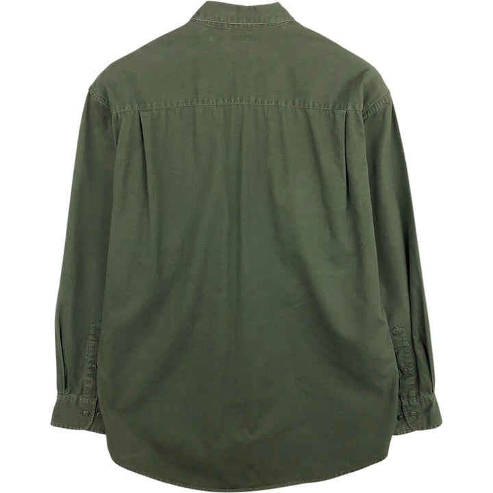 90'S GAP Vintage Long Sleeve Cotton Shirt, Men's Size Medium cotton Khaki type Vintage Second Hand