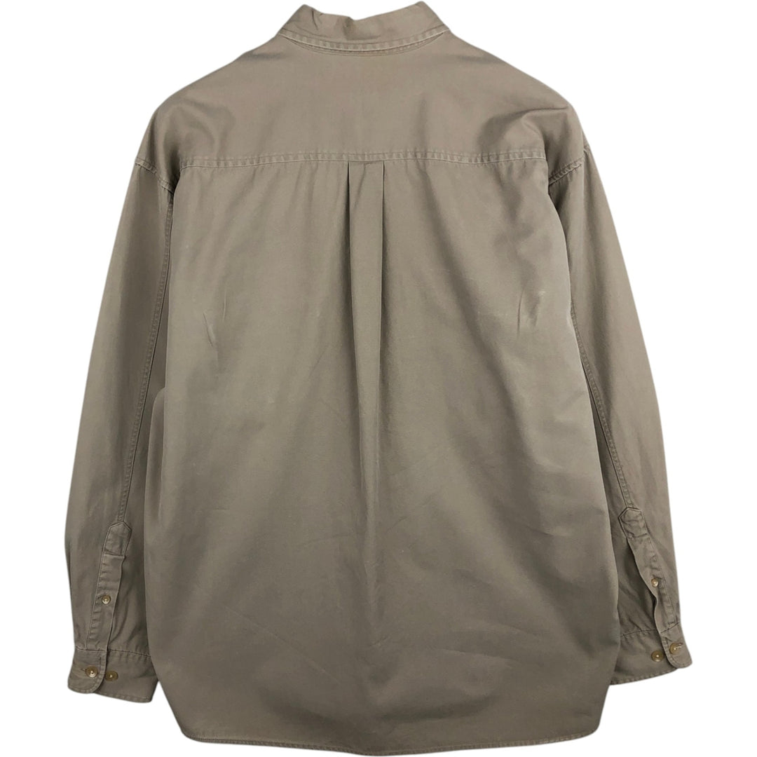 90'S Banana Republic Vintage Long Sleeve Cotton Shirt, Men's M Size cotton Beige type Vintage Second Hand