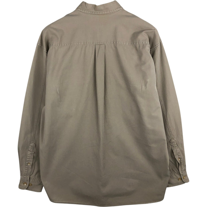 90'S Banana Republic Vintage Long Sleeve Cotton Shirt, Men's M Size cotton Beige type Vintage Second Hand