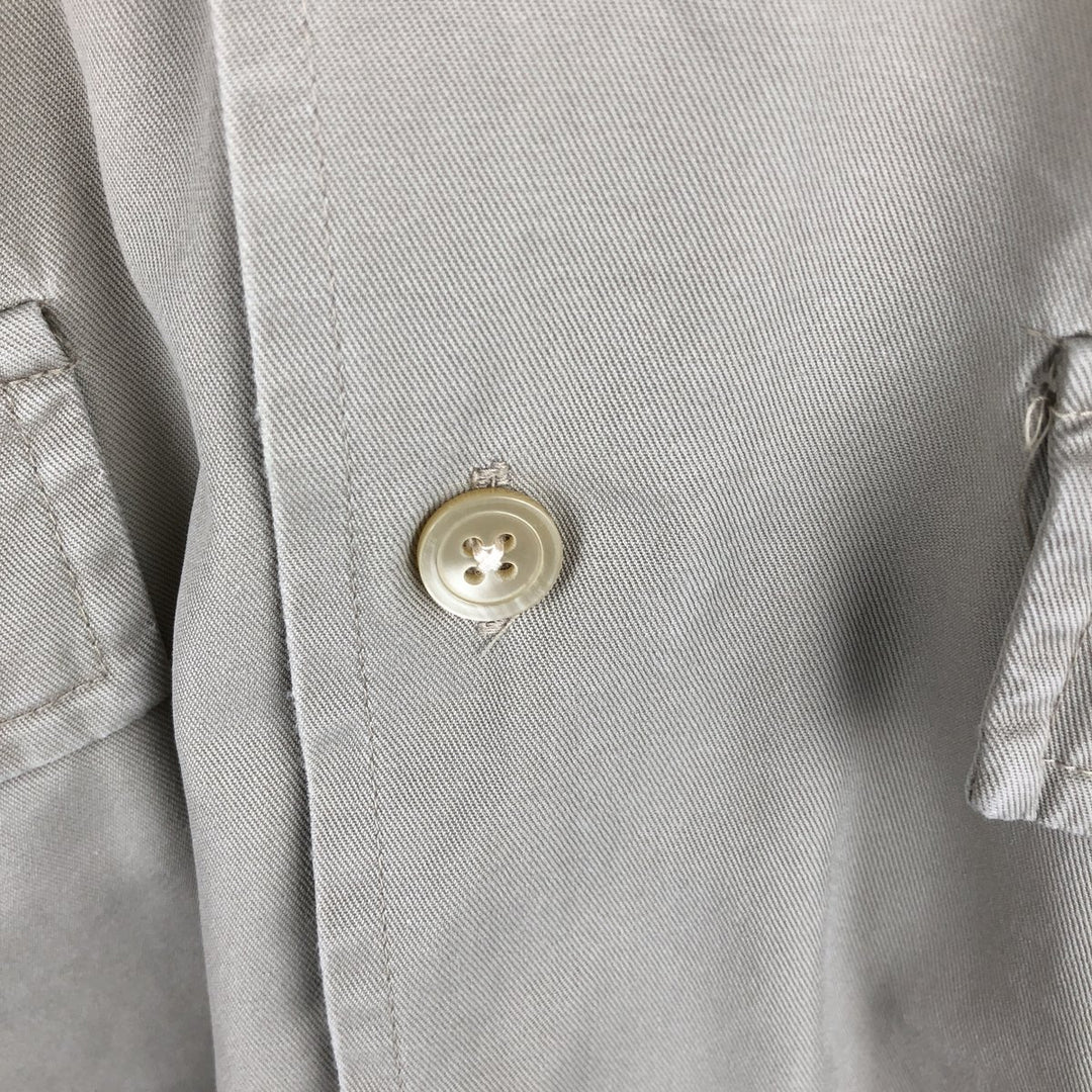 90'S Banana Republic Vintage Long Sleeve Cotton Shirt, Men's M Size cotton Beige type Vintage Second Hand