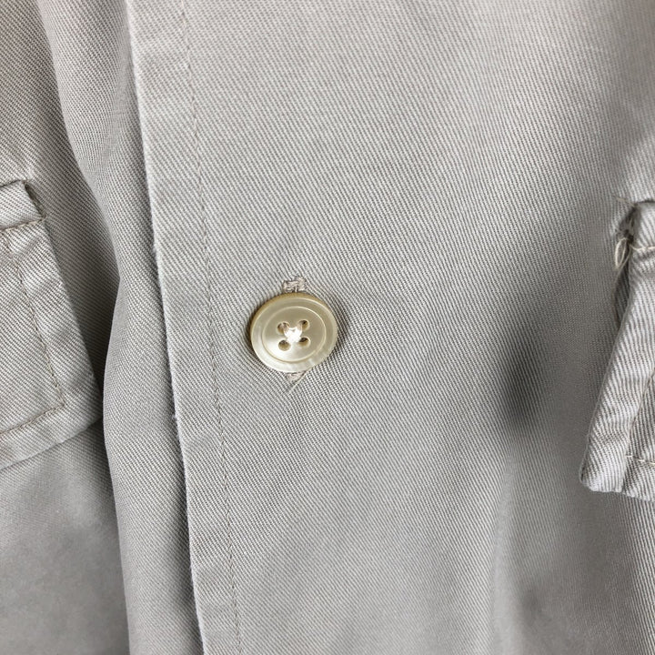 90'S Banana Republic Vintage Long Sleeve Cotton Shirt, Men's M Size cotton Beige type Vintage Second Hand