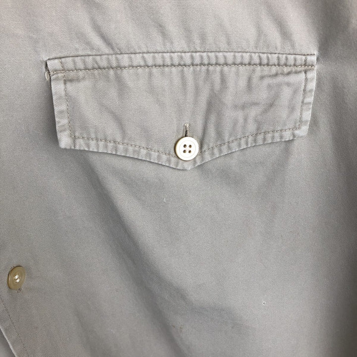 90'S Banana Republic Vintage Long Sleeve Cotton Shirt, Men's M Size cotton Beige type Vintage Second Hand