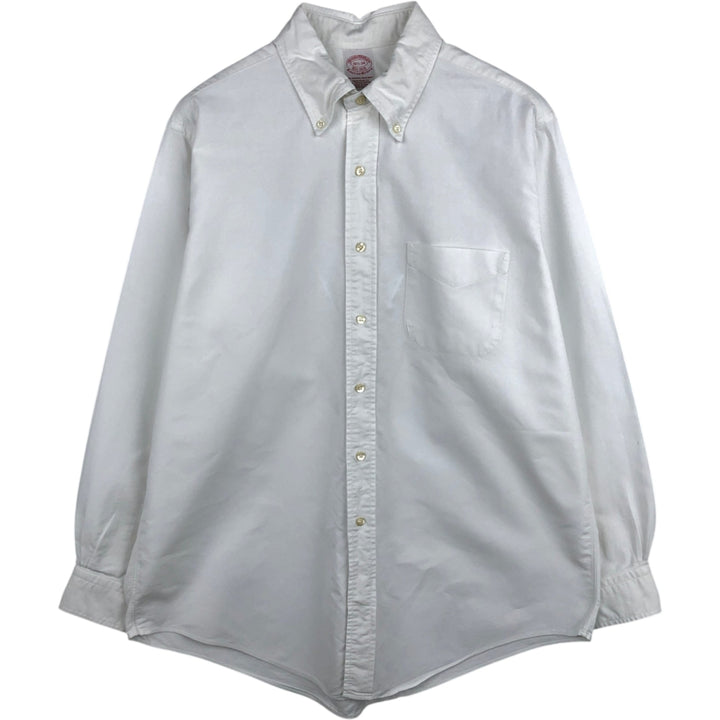 Brooks Brothers Est.1818 Long Sleeve Button Down Shirt Made in USA Men's Size L Supima Cotton white type Vintage Second Hand