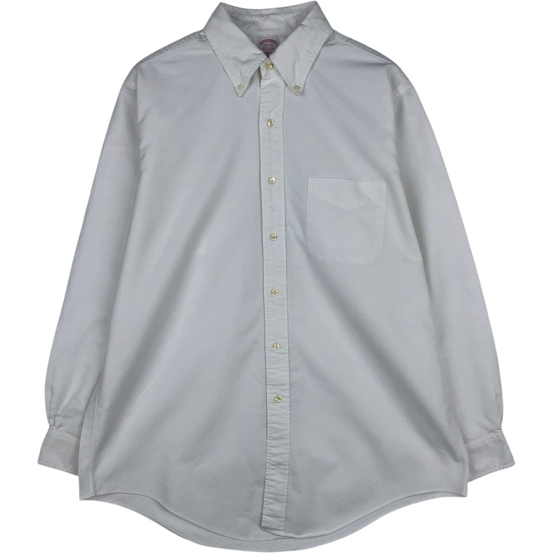 80s-90'S Brooks Brothers Long-Sleeve Button-Down Shirt, Made in USA, Men's Size L (Equivalent), Vintage Supima Cotton white type Vintage Second Hand