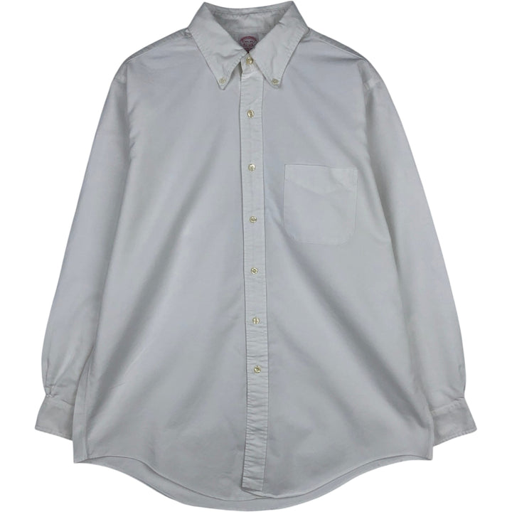 80s-90'S Brooks Brothers Long-Sleeve Button-Down Shirt, Made in USA, Men's Size L (Equivalent), Vintage Supima Cotton white type Vintage Second Hand