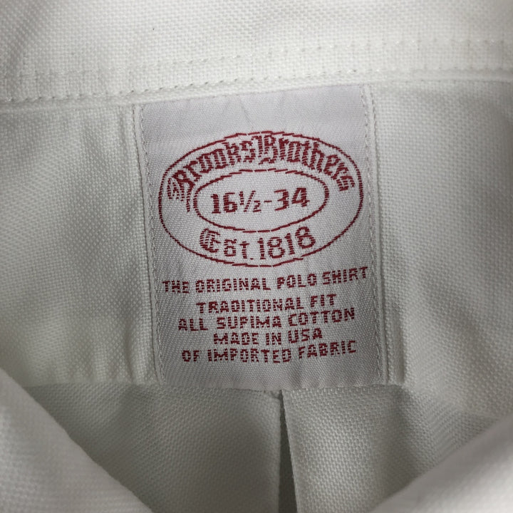 80s-90'S Brooks Brothers Long-Sleeve Button-Down Shirt, Made in USA, Men's Size L (Equivalent), Vintage Supima Cotton white type Vintage Second Hand