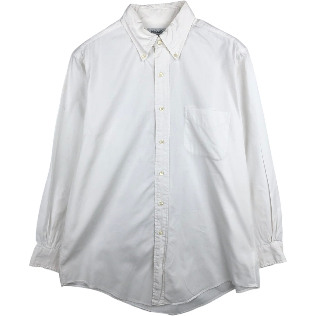 Brooks Brothers long-sleeved button-down shirt, made in the USA, size M cotton white type Vintage Second Hand