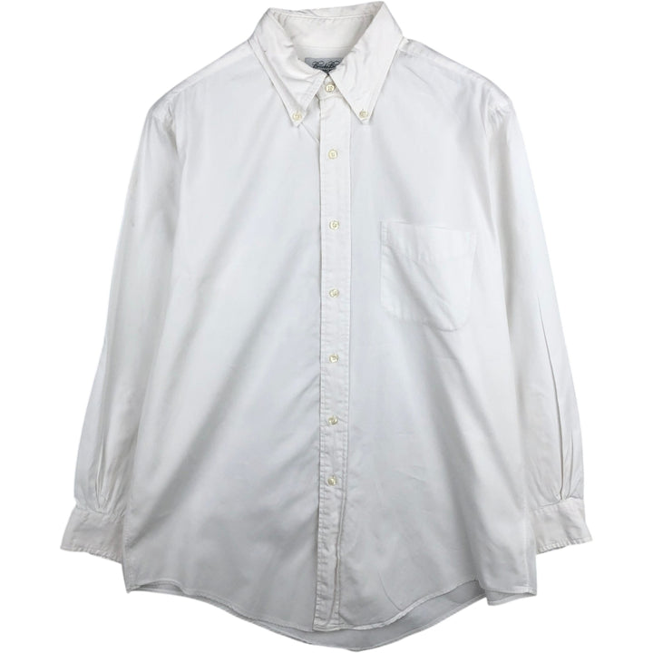 Brooks Brothers long-sleeved button-down shirt, made in the USA, size M cotton white type Vintage Second Hand