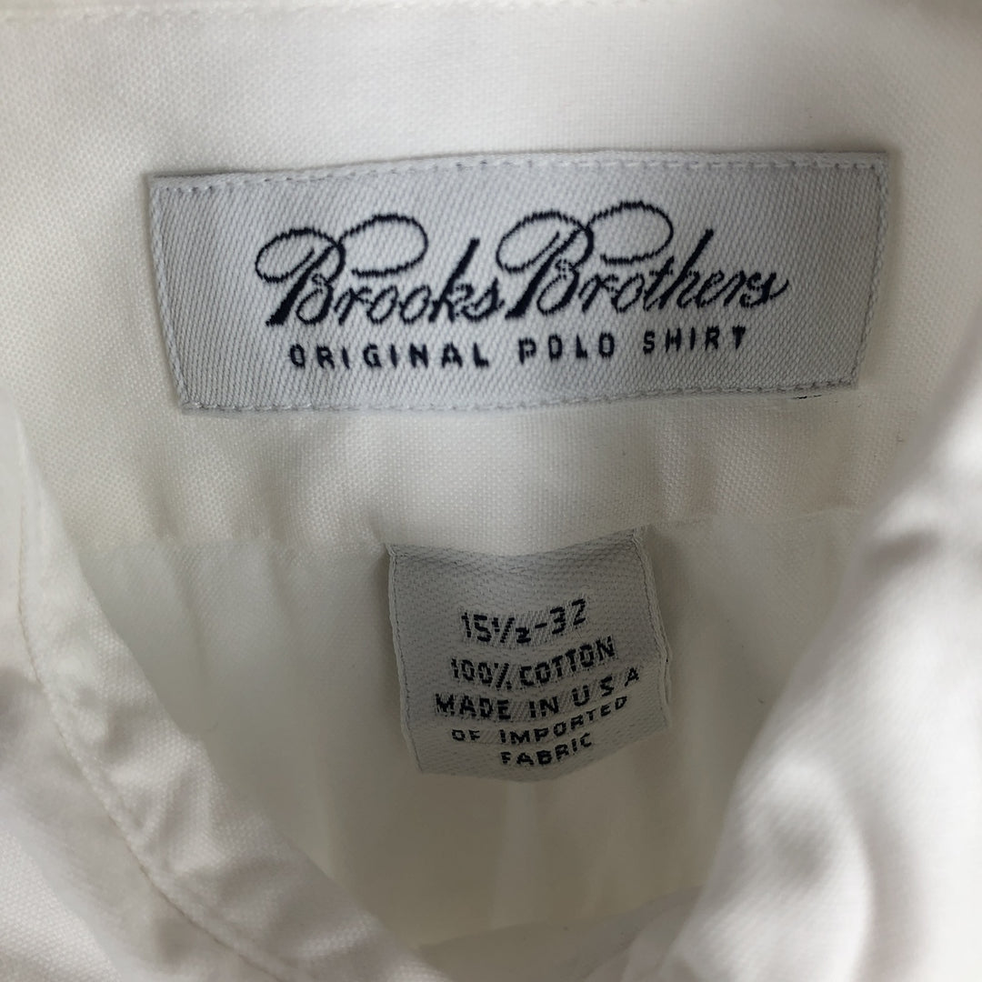 Brooks Brothers long-sleeved button-down shirt, made in the USA, size M cotton white type Vintage Second Hand