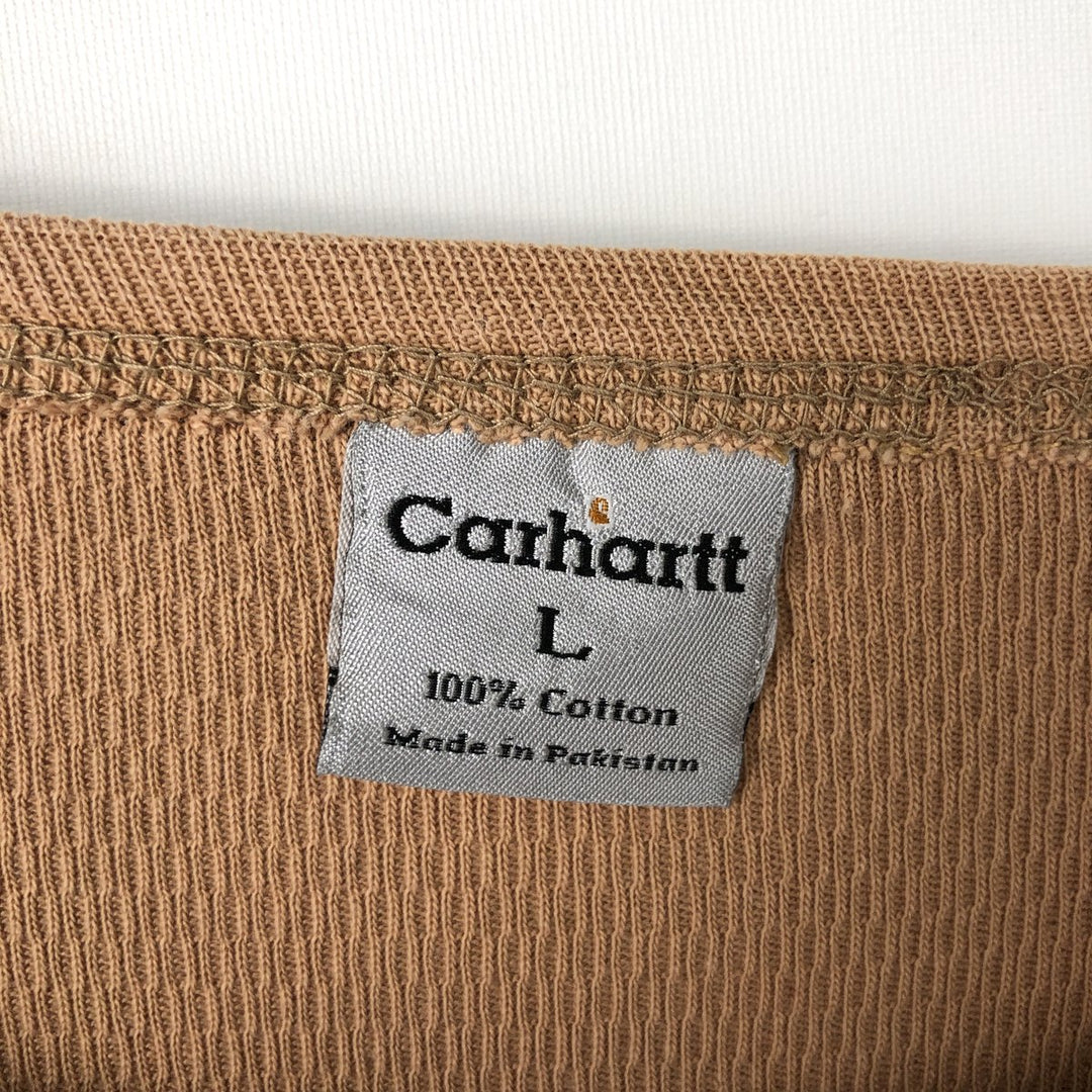 Carhartt Thermal Ron T-shirt Honeycomb Men's XXL cotton Beige type Vintage Second Hand