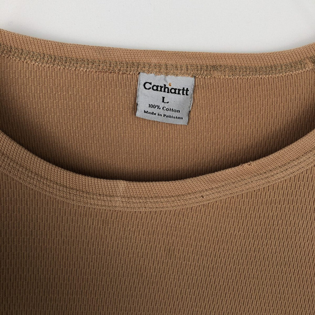 Carhartt Thermal Ron T-shirt Honeycomb Men's XXL cotton Beige type Vintage Second Hand