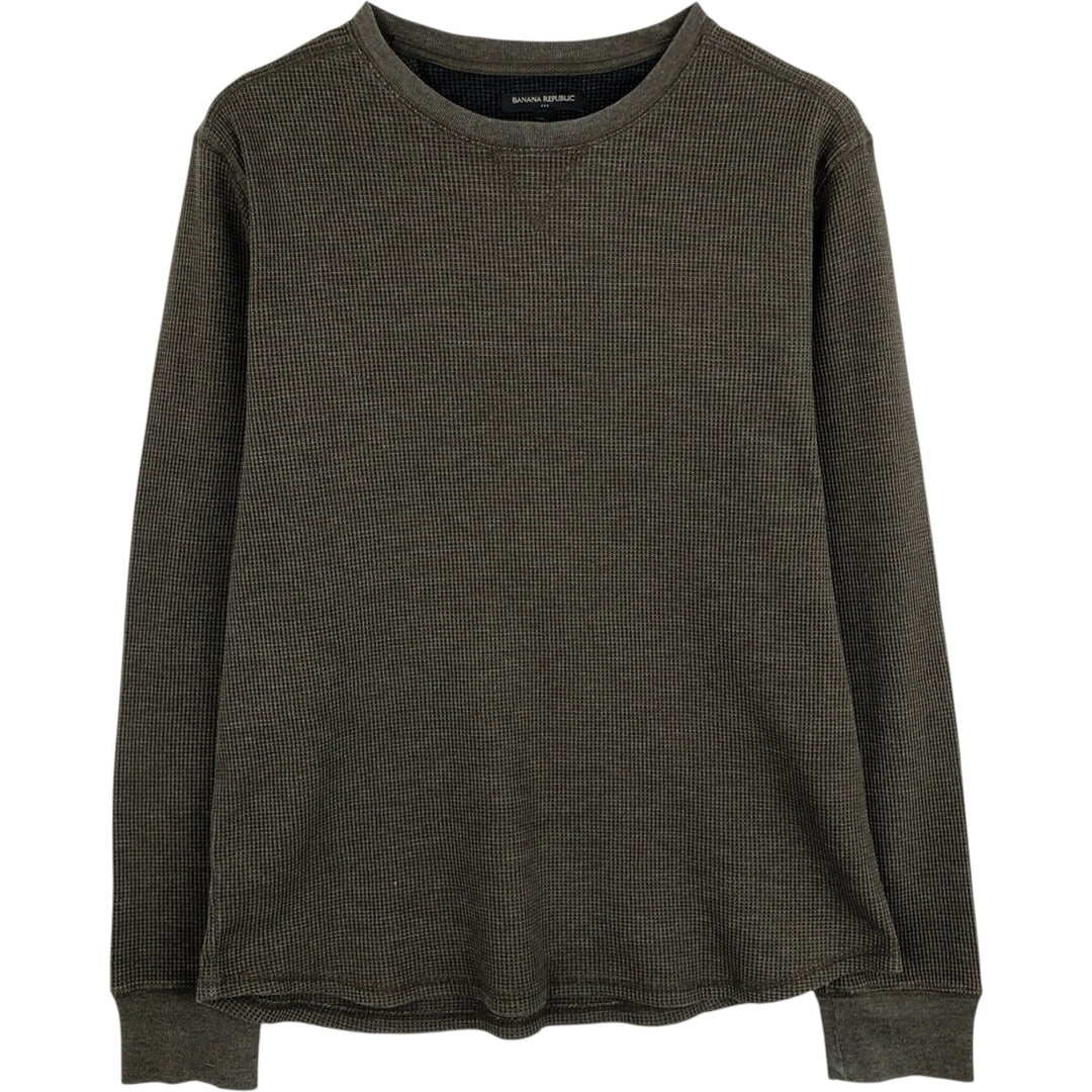 Banana Republic Thermal Long T-Shirt, Honeycomb, Men's Size M cotton Khaki type sage green Vintage Second Hand