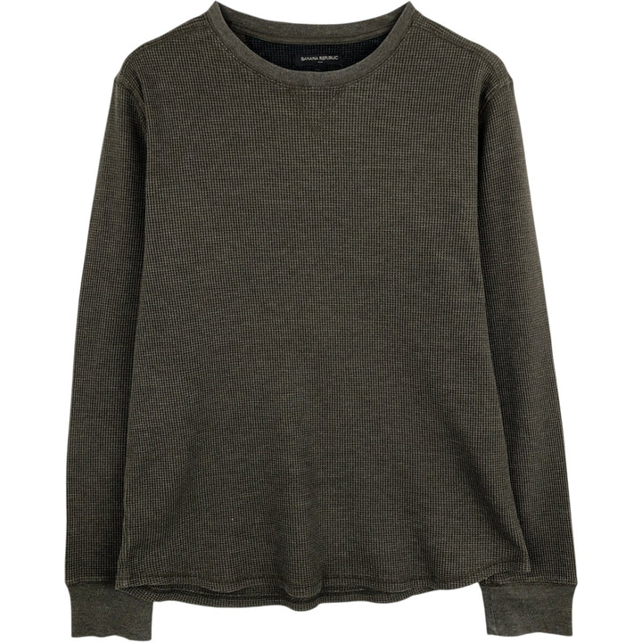 Banana Republic Thermal Long T-Shirt, Honeycomb, Men's Size M cotton Khaki type sage green Vintage Second Hand
