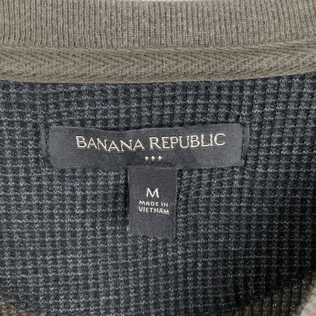 Banana Republic Thermal Long T-Shirt, Honeycomb, Men's Size M cotton Khaki type sage green Vintage Second Hand