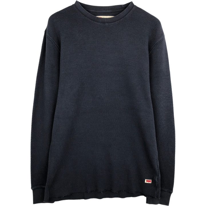 Levi's Standard Fit Thermal Long T-Shirt, Men's Size Medium cotton black type Vintage Second Hand