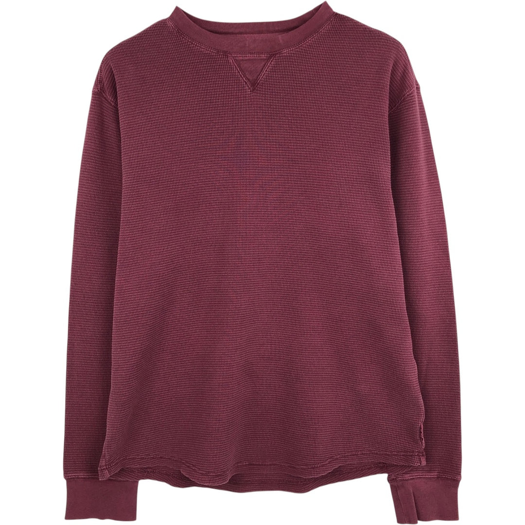 Woolrich Thermal Long-Sleeve T-Shirt, Men's Size L (approx.) cotton wine-red Vintage Second Hand
