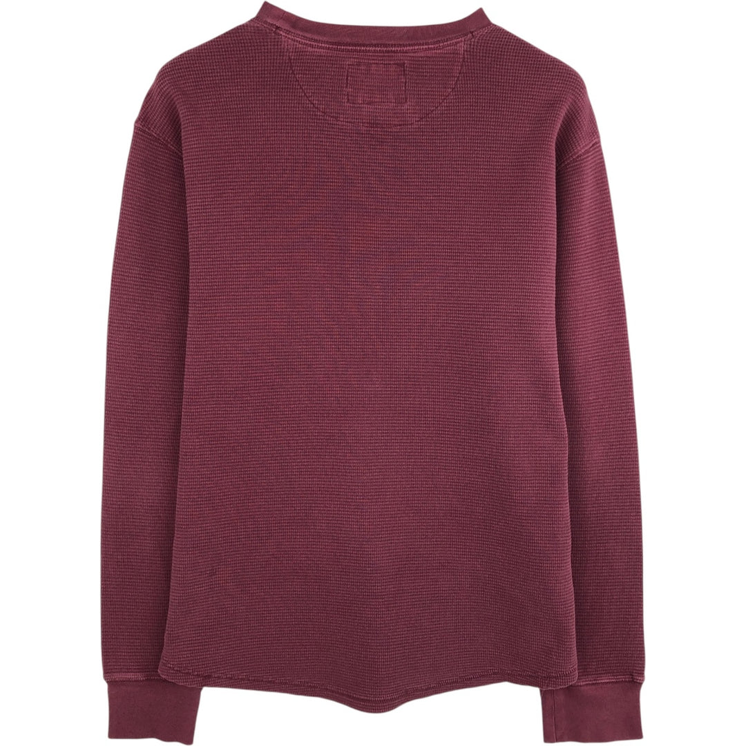 Woolrich Thermal Long-Sleeve T-Shirt, Men's Size L (approx.) cotton wine-red Vintage Second Hand