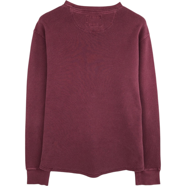 Woolrich Thermal Long-Sleeve T-Shirt, Men's Size L (approx.) cotton wine-red Vintage Second Hand