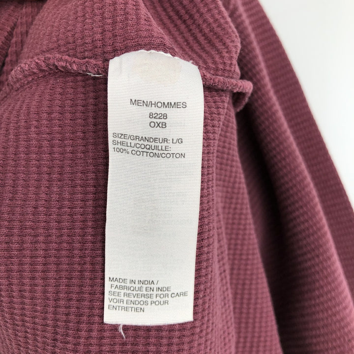 Woolrich Thermal Long-Sleeve T-Shirt, Men's Size L (approx.) cotton wine-red Vintage Second Hand