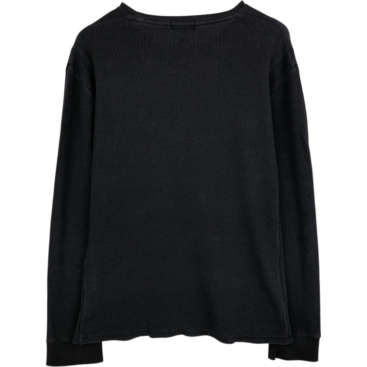 Calvin Klein Thermal Long-Sleeve T-Shirt, Waffle Pattern, Men's Size L (equivalent to size L) cotton black type Vintage Second Hand
