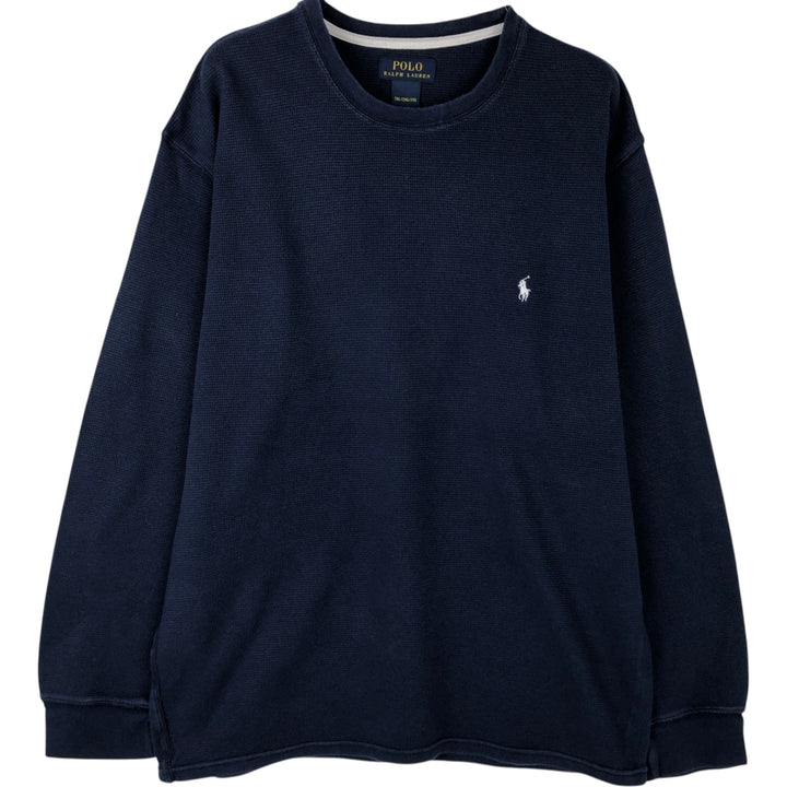 Ralph Lauren POLO RALPH LAUREN Thermal Long T-Shirt Men's XXL cotton navy blue type Vintage Second Hand