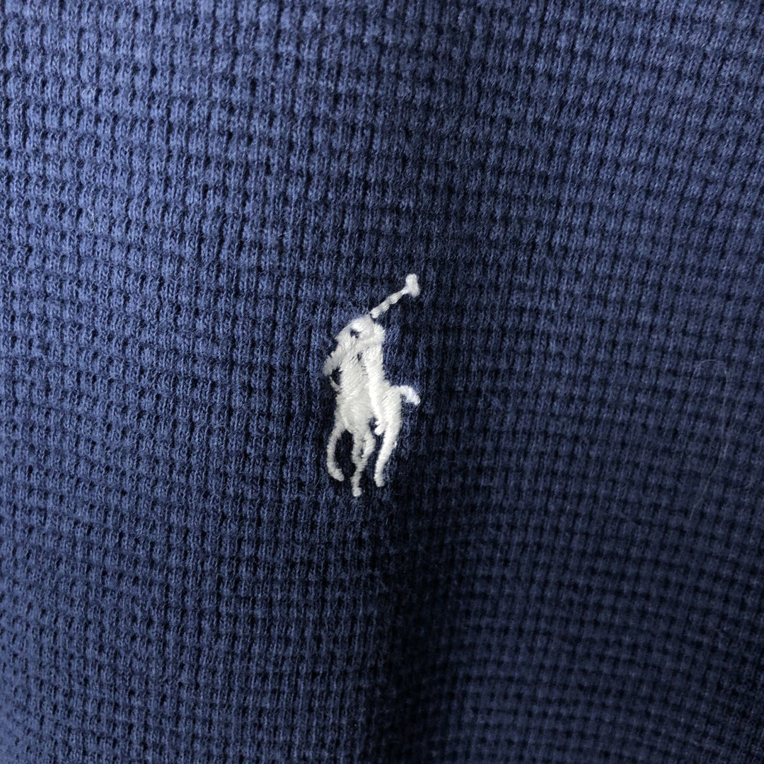 Ralph Lauren POLO RALPH LAUREN Thermal Long T-Shirt Men's XXL cotton navy blue type Vintage Second Hand