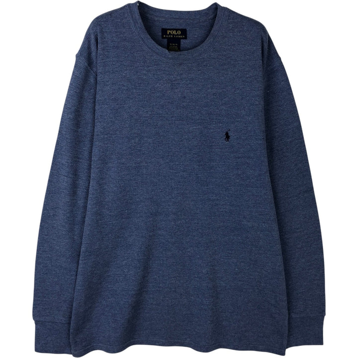 Ralph Lauren POLO RALPH LAUREN Thermal Long T-Shirt Men's XL cotton blue type Vintage Second Hand