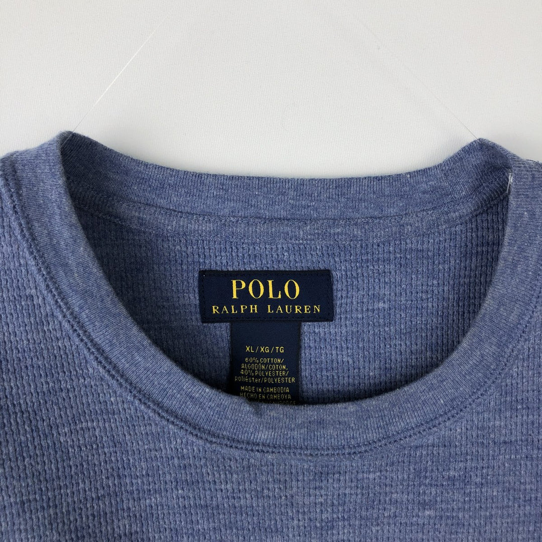 Ralph Lauren POLO RALPH LAUREN Thermal Long T-Shirt Men's XL cotton blue type Vintage Second Hand